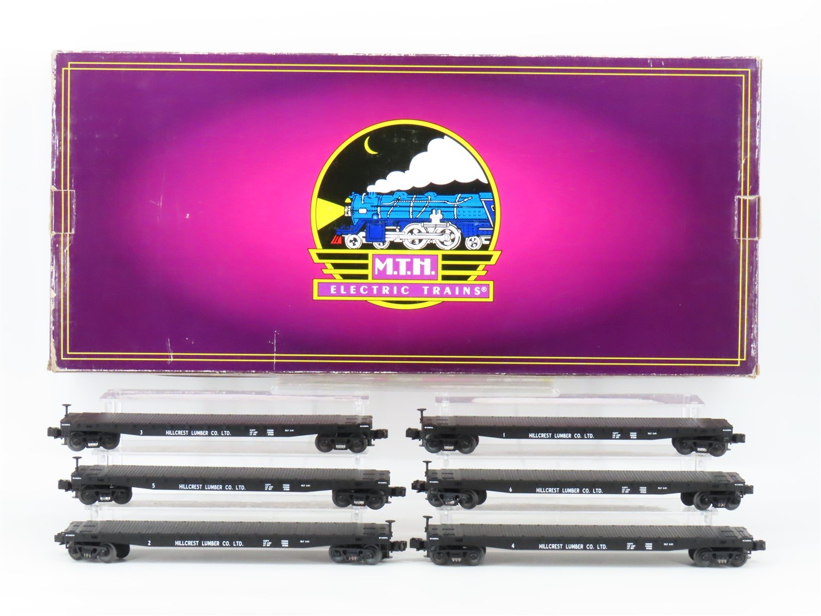 O Gauge 3-Rail MTH 20-98119 Hillcrest Lumber Co Flat Car w/ Logs Set of 6