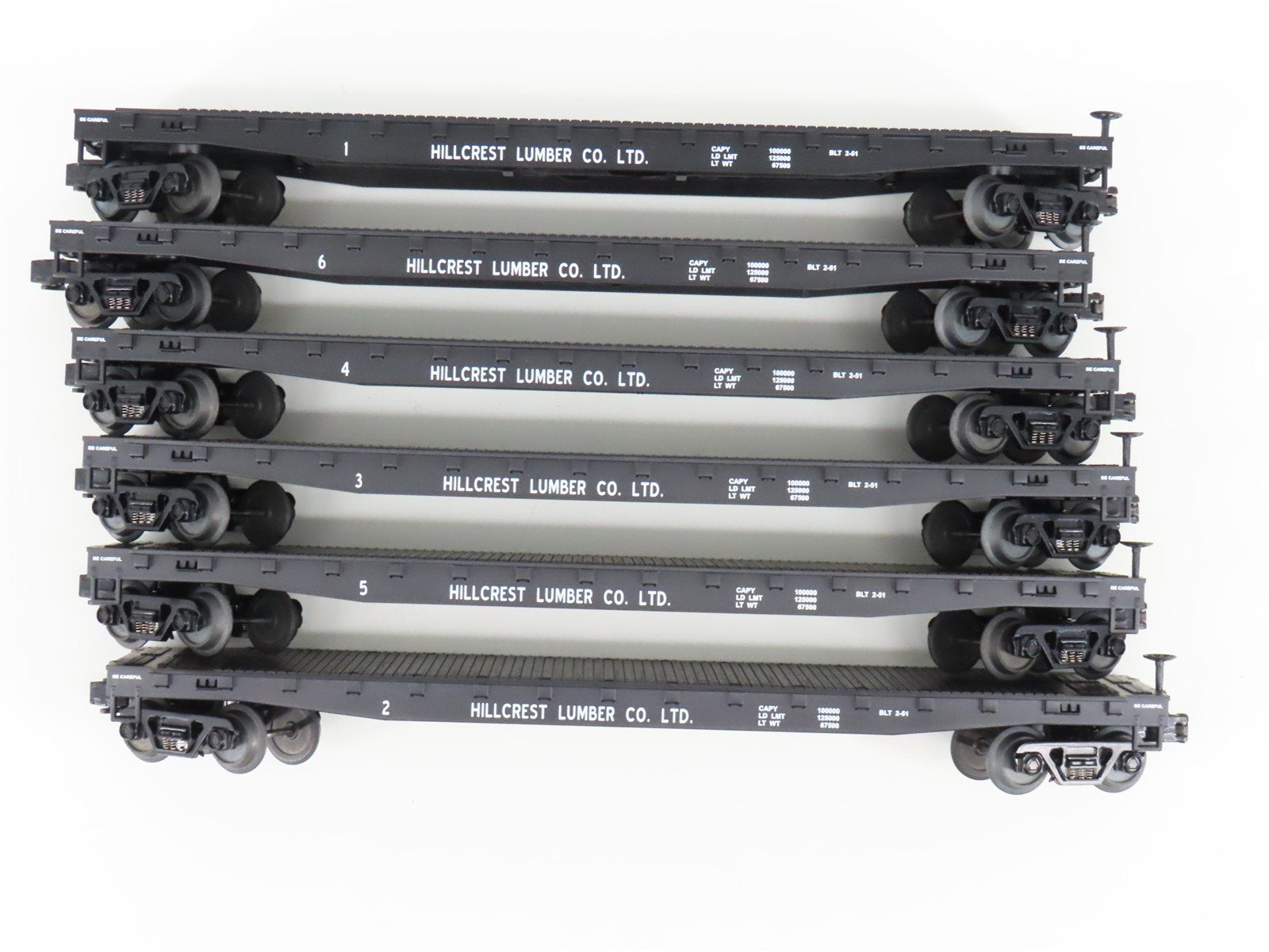 O Gauge 3-Rail MTH 20-98119 Hillcrest Lumber Co Flat Car w/ Logs Set of 6