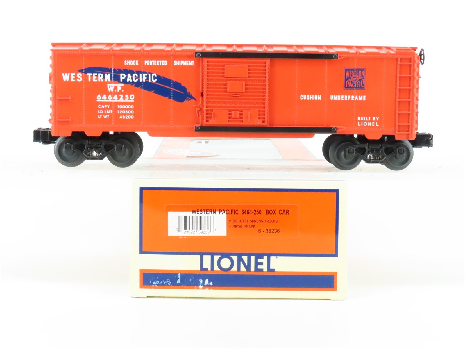 O Gauge 3-Rail Lionel 6-39236 WP Western Pacific Feather Box Car #6464250