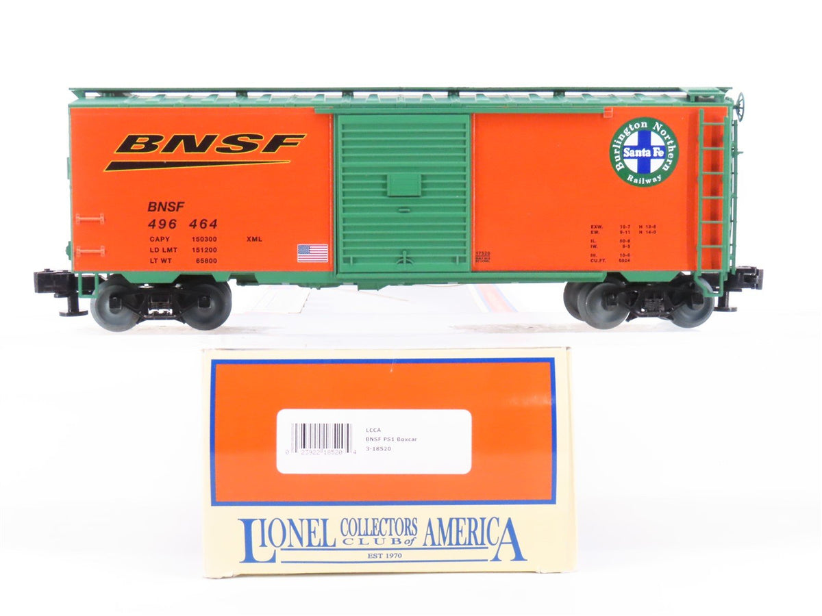 O Gauge 3-Rail Lionel LCCA 3-18520 BNSF Railway Single Door Box Car #496464