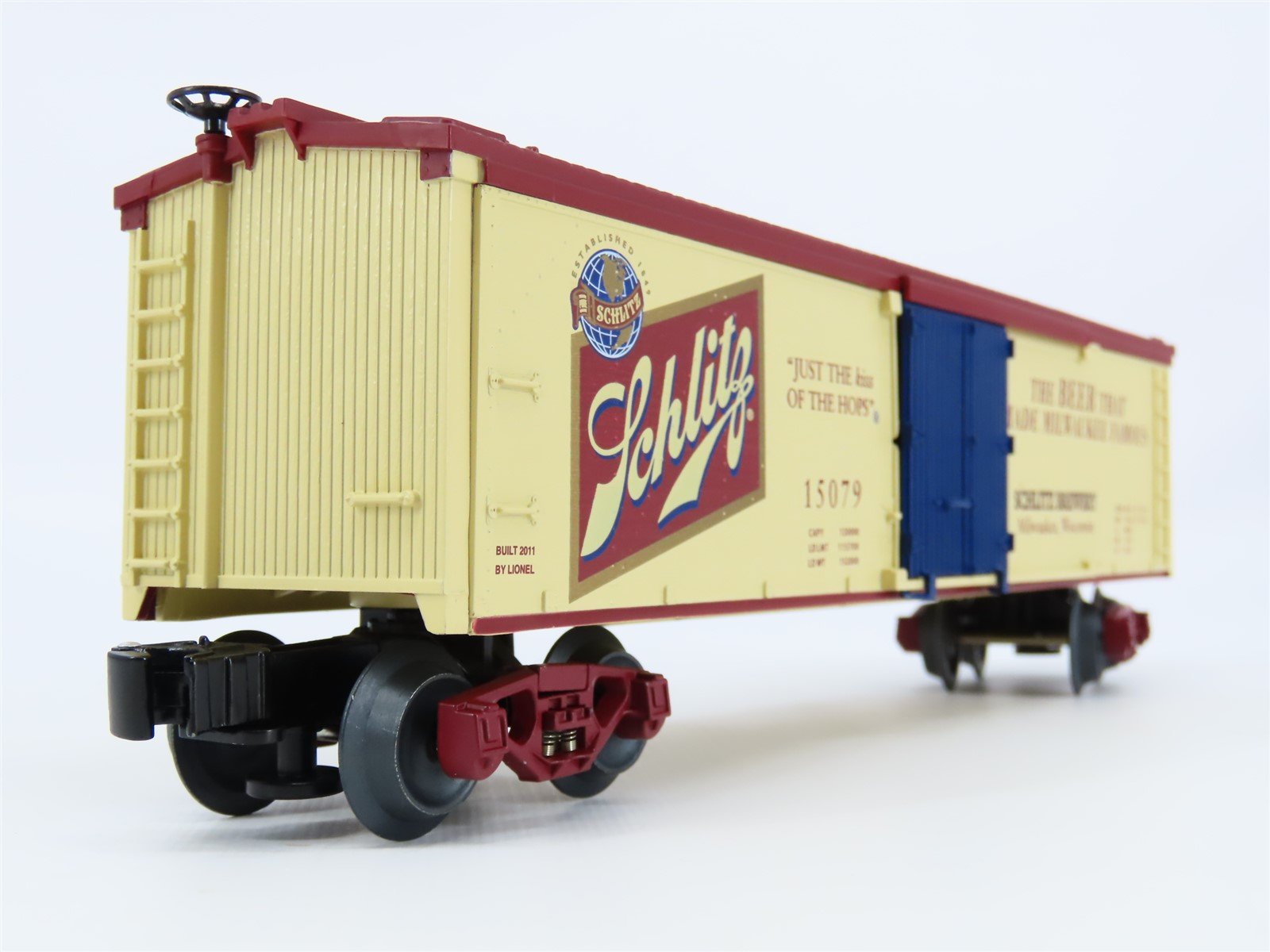 O Gauge 3-Rail Lionel 6-15079 Schlitz Beer Wood Sided Reefer #15079