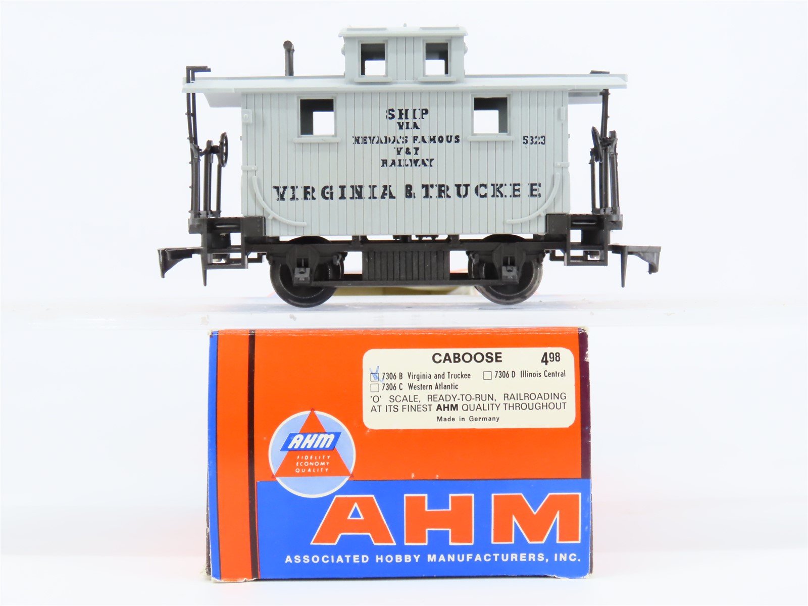 O Gauge 3-Rail AHM 7306B V&T Virginia & Truckee Caboose #5323
