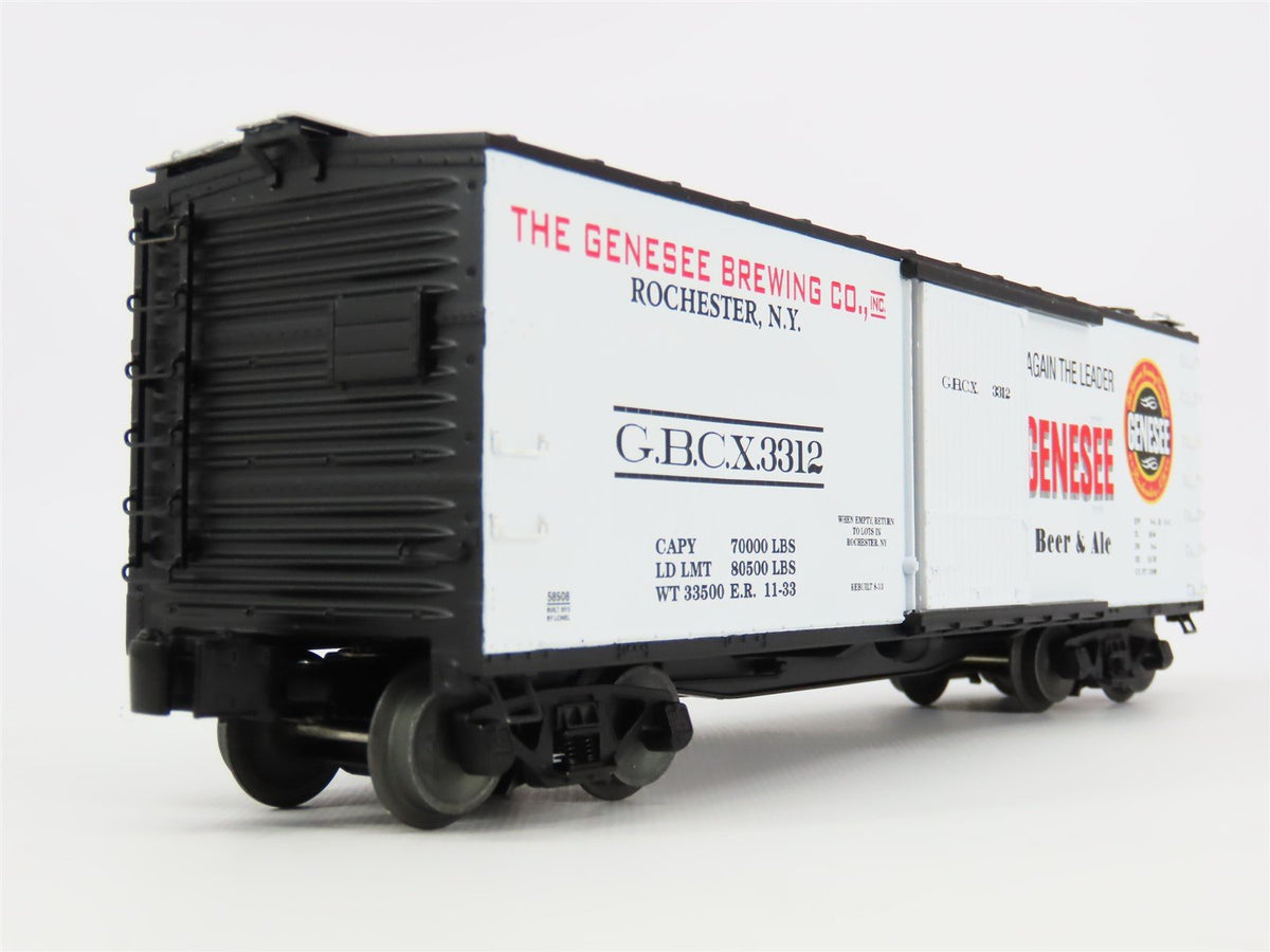 O Gauge 3-Rail Lionel 6-58508 LOTS 2012 GBCX Genesee Beer Box Car #3312
