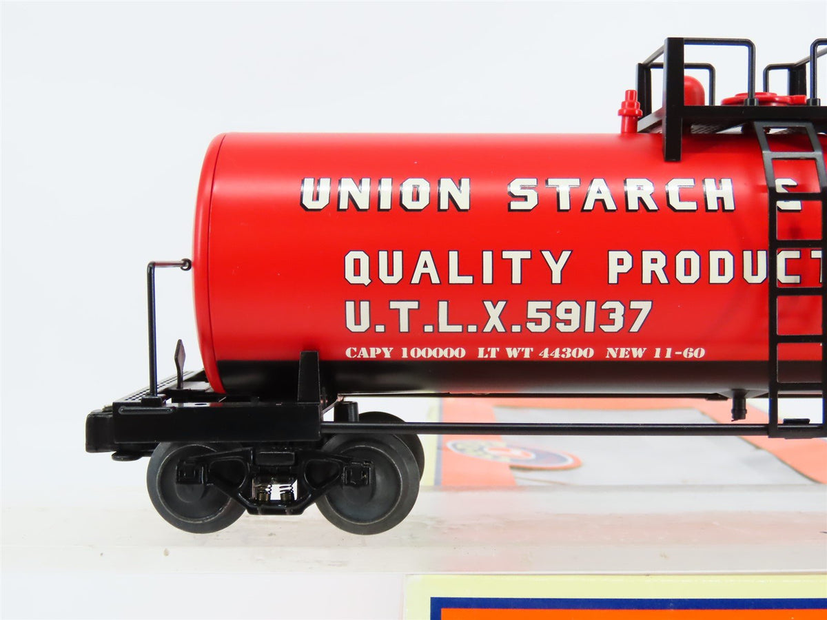 O Gauge 3-Rail Lionel 6-17927 UTLX Union Starch Unibody Tank Car #59137