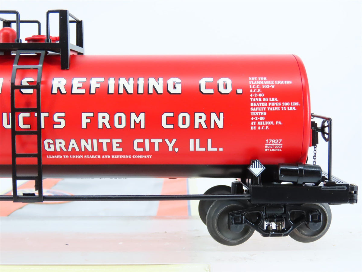 O Gauge 3-Rail Lionel 6-17927 UTLX Union Starch Unibody Tank Car #59137