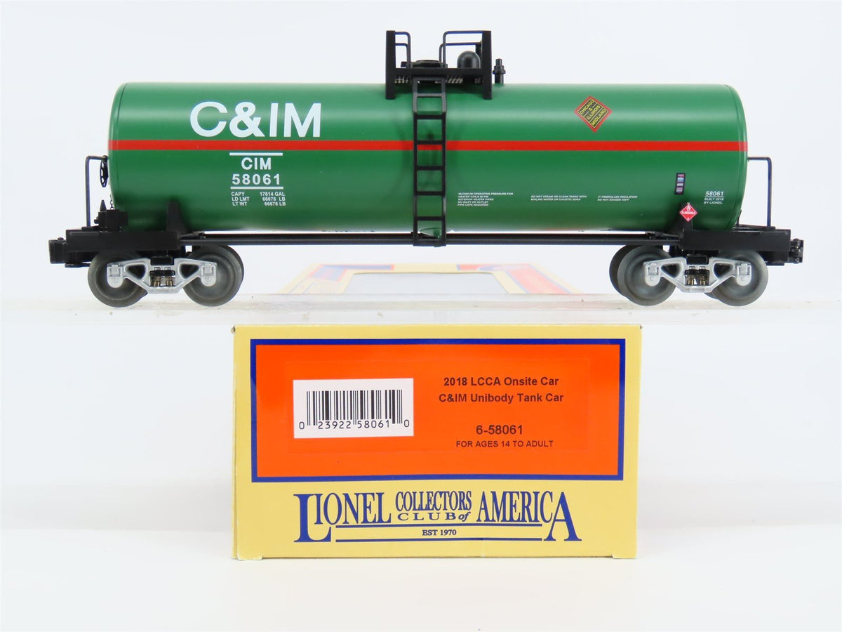 O Gauge 3-Rail Lionel 6-58061 C&amp;IM Chicago &amp; Illinois Midland Tank Car #58061