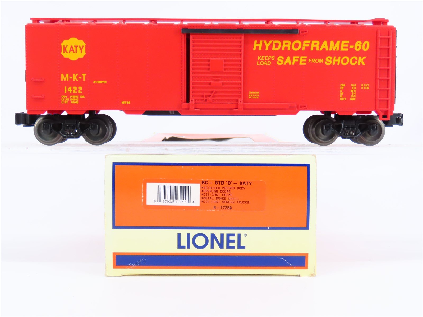 O Gauge 3-Rail Lionel 6-17259 M-K-T Katy Single Door Box Car #1422