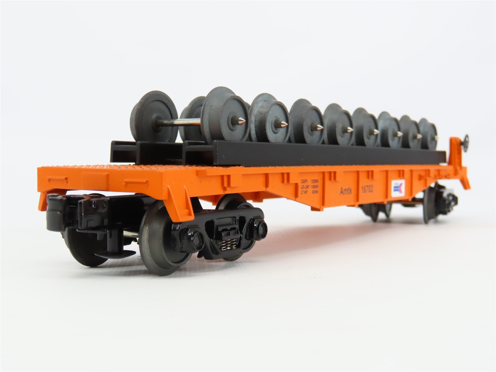 O Gauge 3-Rail MTH Rail King 30-76079 Amtrak Flat Car #16702 w/ Wheel Set