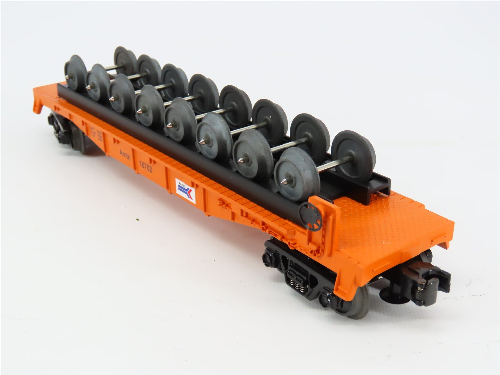 O Gauge 3-Rail MTH Rail King 30-76079 Amtrak Flat Car #16702 w/ Wheel Set