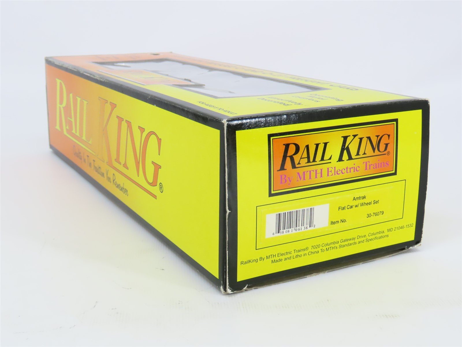 O Gauge 3-Rail MTH Rail King 30-76079 Amtrak Flat Car #16702 w/ Wheel Set