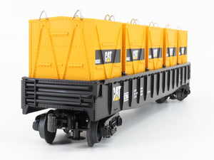O Gauge 3-Rail MTH Rail King 30-7268 CAT Caterpillar Gondola #8704 w/ Containers