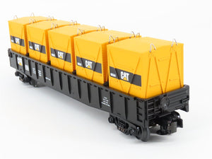 O Gauge 3-Rail MTH Rail King 30-7268 CAT Caterpillar Gondola #8704 w/ Containers