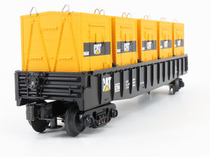 O Gauge 3-Rail MTH Rail King 30-7268 CAT Caterpillar Gondola #8704 w/ Containers