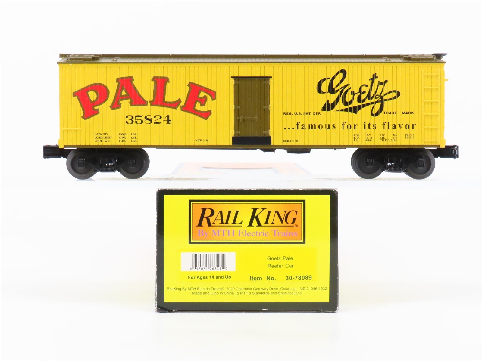 O Gauge 3-Rail MTH Rail King 30-78089 Goetz Pale Reefer #35824
