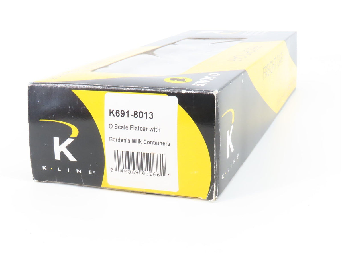 O Gauge 3-Rail K-Line K691-8013 NX Flat Car #1464 w/ Borden&#39;s Milk Containers