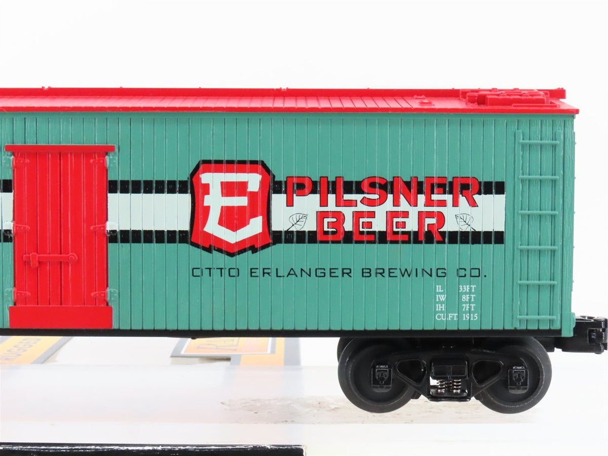 O Gauge 3-Rail MTH Rail King 30-78091 Erlanger&#39;s Beer Reefer #69411 w/ ETD