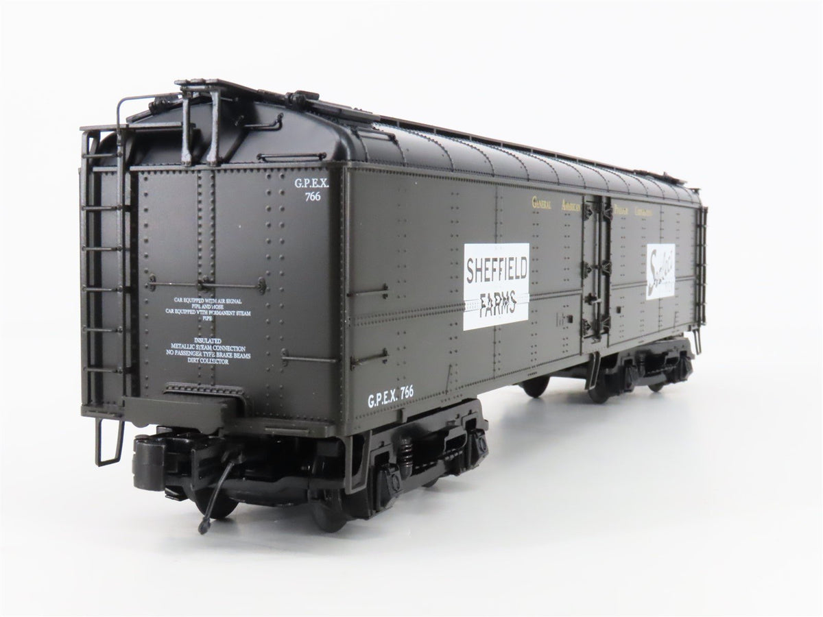 O Gauge 3-Rail MTH 20-94169 GPEX Sheffield Farms Milk Reefer #766