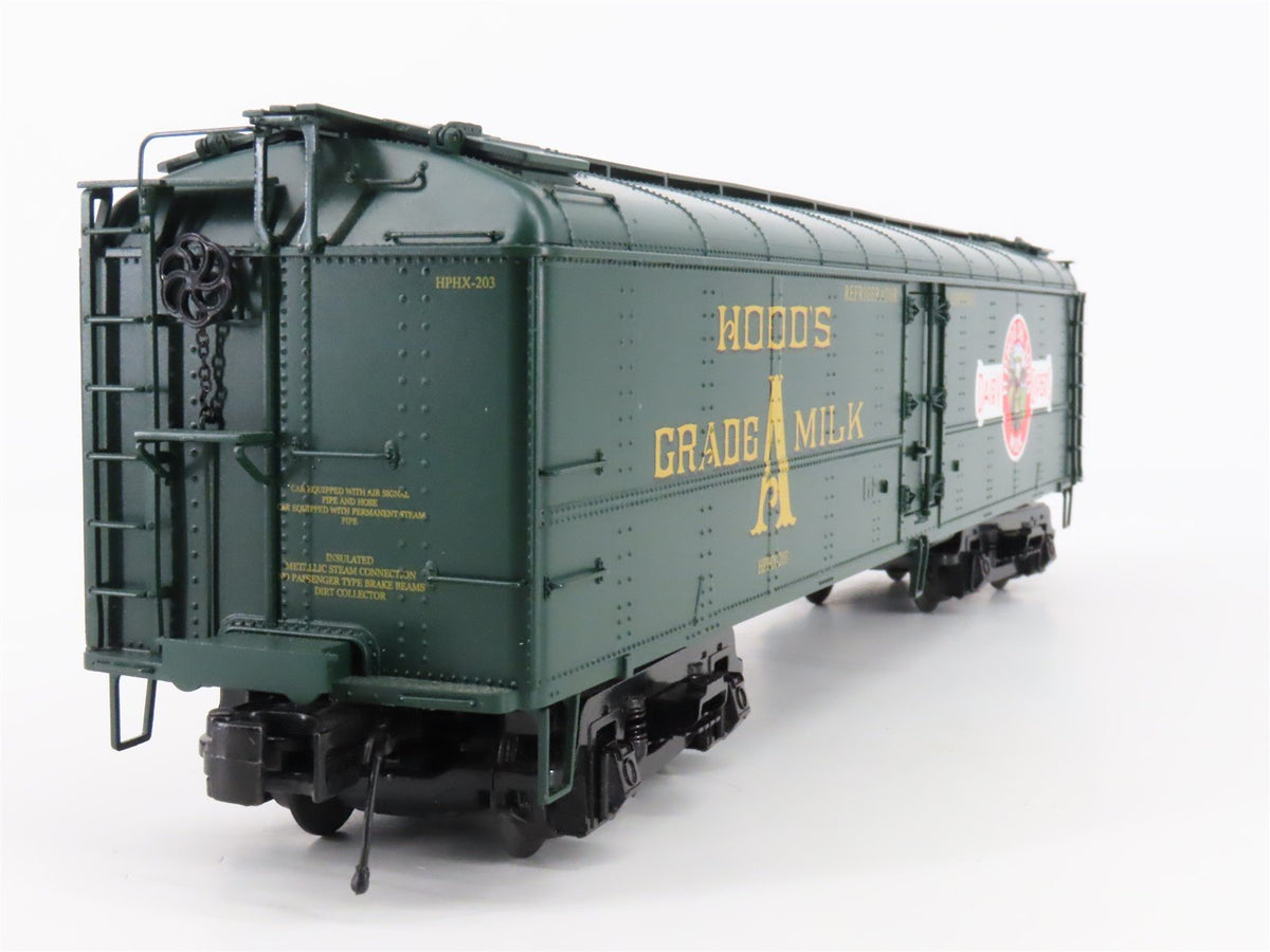 O Gauge 3-Rail MTH 20-94168 HPHX Hood&#39;s Dairy Express Reefer #203