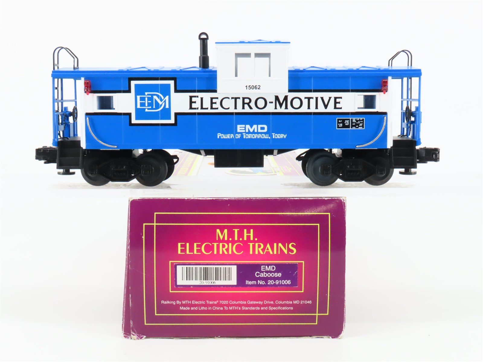 O Gauge 3-Rail MTH 20-91006 EMD Electro-Motive Cupola Caboose #15062