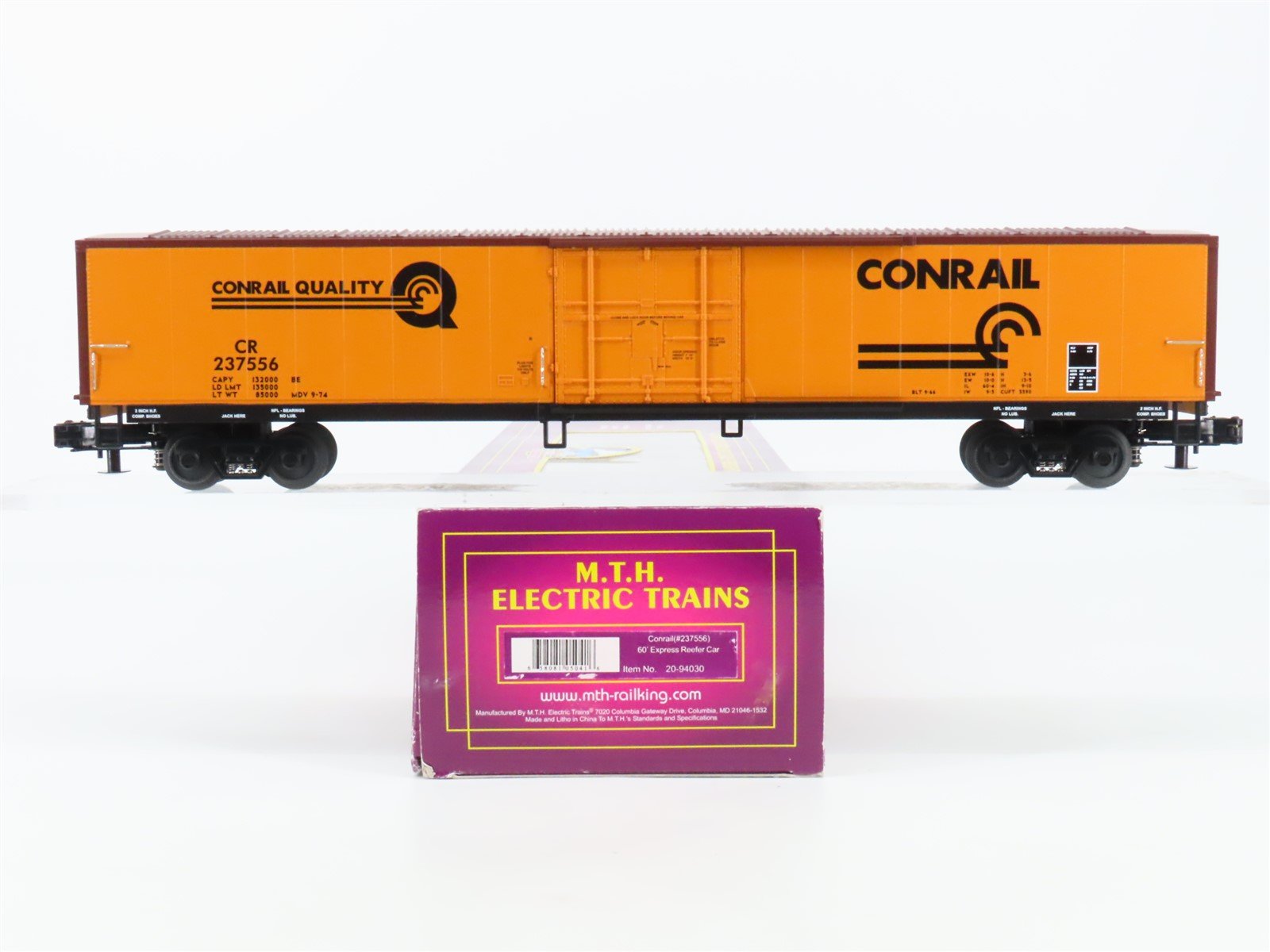 O Gauge 3-Rail MTH 20-94030 CR Conrail Quality 60' Express Reefer #237556