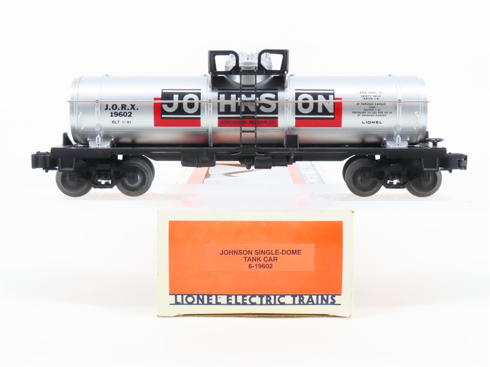 O Gauge 3-Rail Lionel 6-19602 JORX Johnson Single Dome Tank Car #19602
