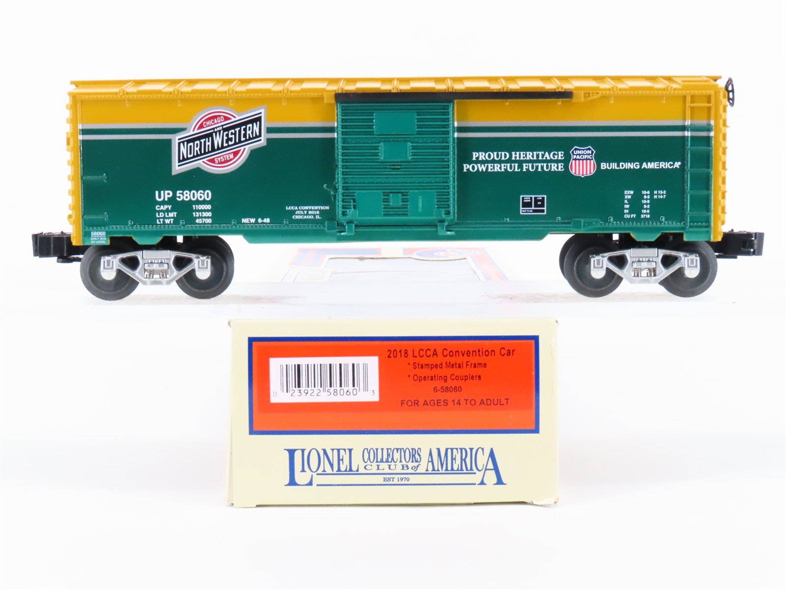 O Gauge 3-Rail Lionel 6-58060 LCCA 2018 Convention UP CNW Box Car #58060