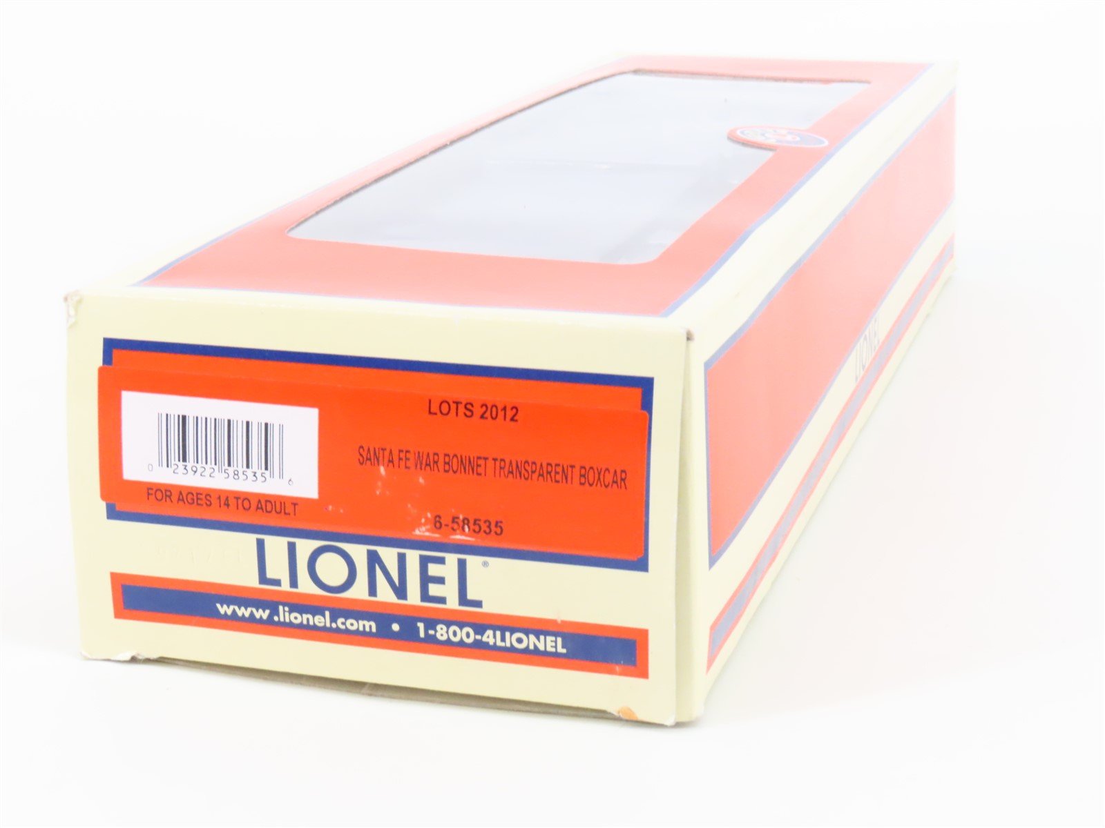 O Gauge 3-Rail Lionel 6-58535 LOTS 2012 ATSF Transparent Boxcar #33122 w/ Light