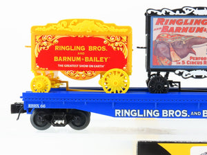 O Gauge 3-Rail K-Line 6-22656 RBBX Ringling Bros Flat Car #66 w/ 3 Circus Wagons