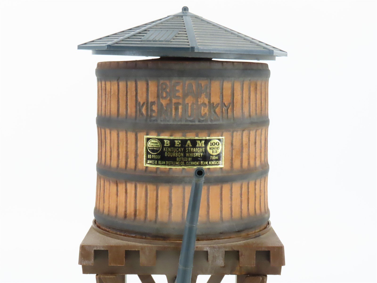 Jim Beam Water Tower Railroad Train Tower Empty Whiskey Decanter