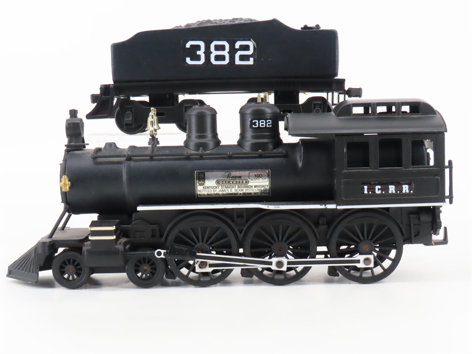 Jim Beam IC Illinois Central Steam and Tender #382 Empty Whiskey Decanter