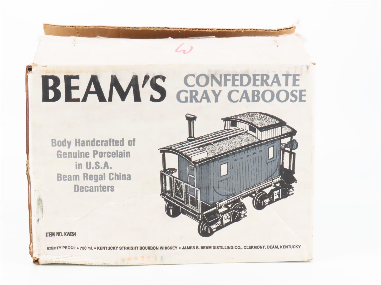 Jim Beam #KW054 W&A Confederate Gray Caboose Empty Whiskey Decanter
