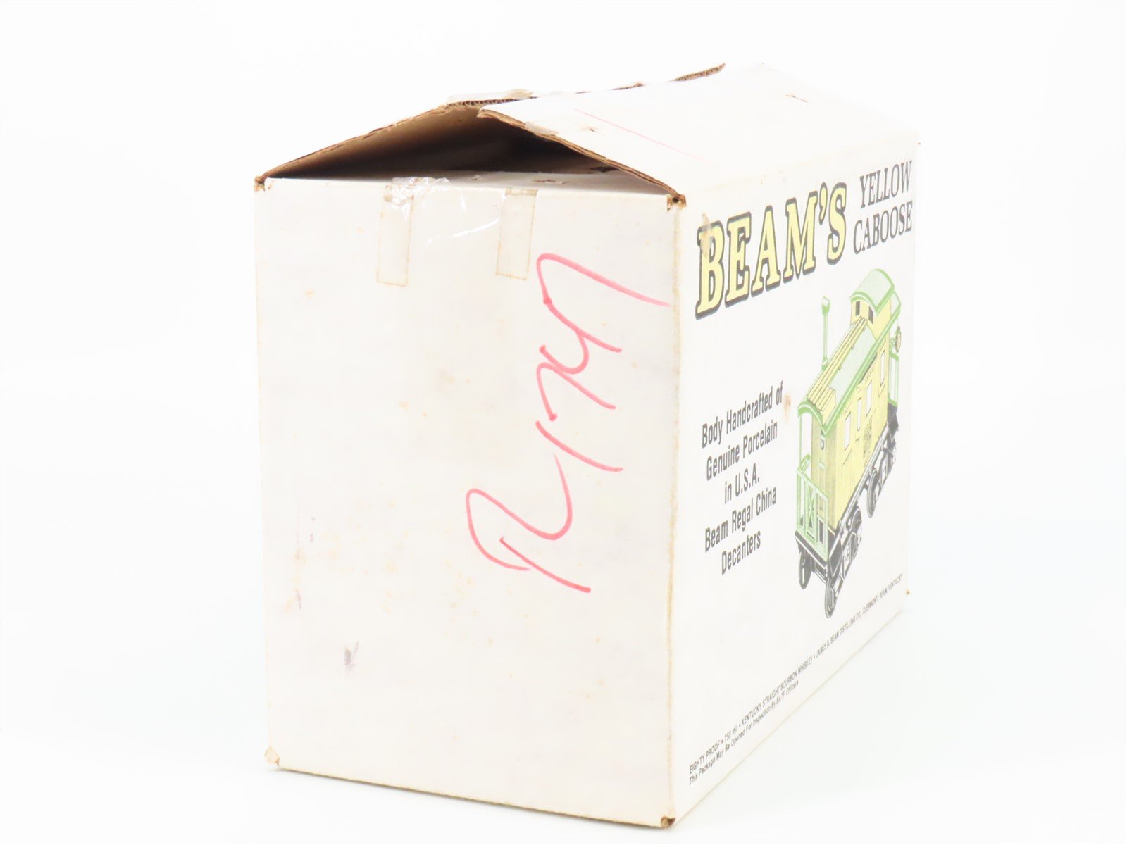 Jim Beam Jersey Western Yellow Caboose #285 Empty Whiskey Decanter