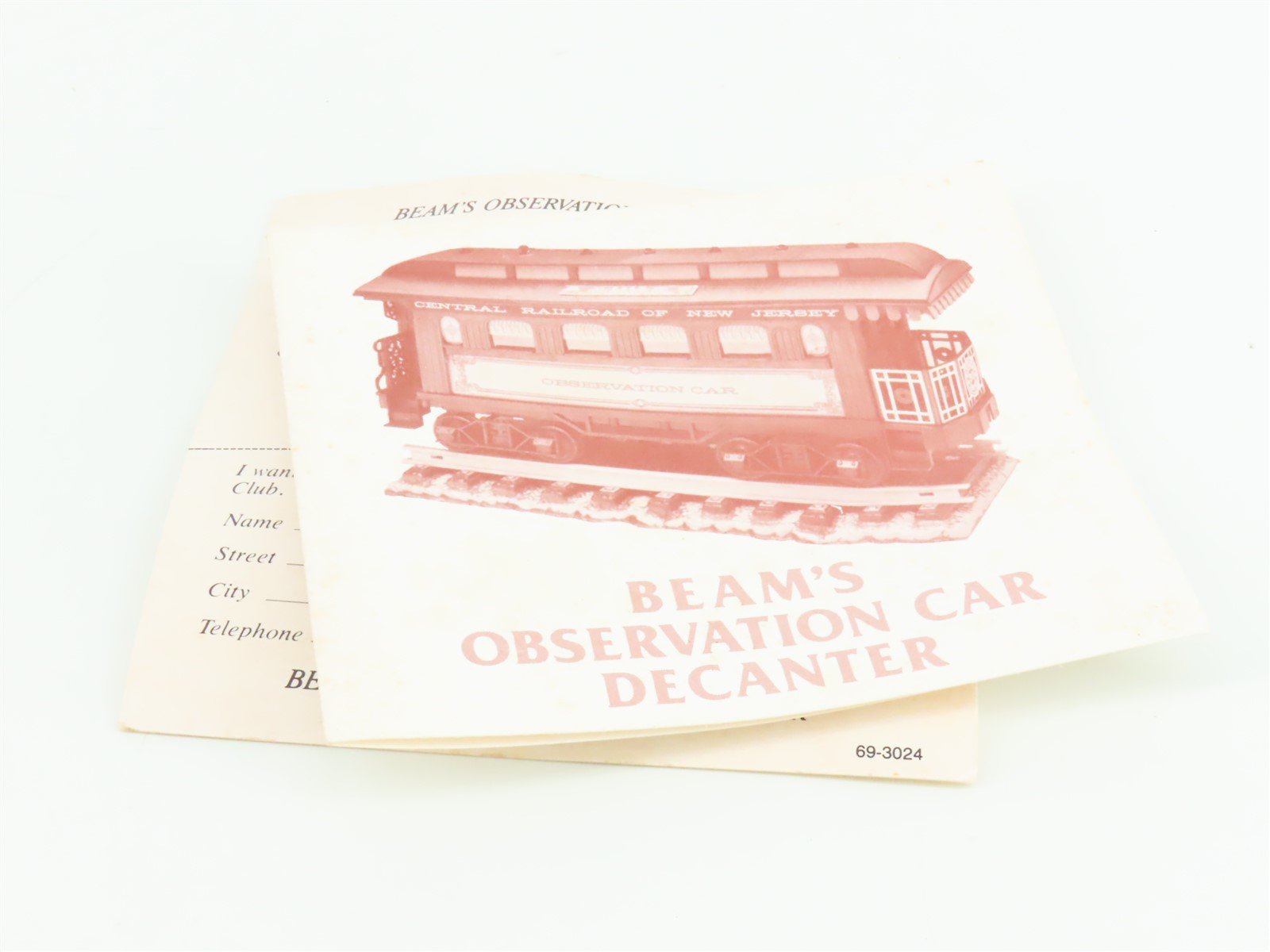 Jim Beam FW205 CNJ Observation Car Empty Whiskey Decanter