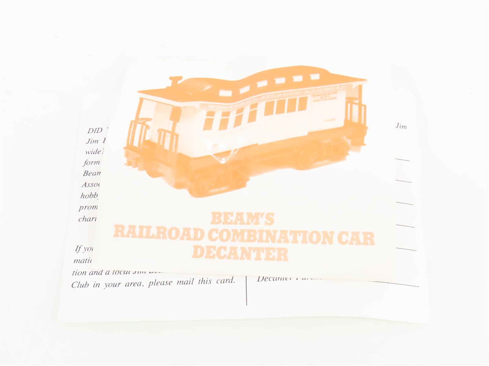 Jim Beam #KW135 W&A Western & Atlantic Combination Car #3088 Empty Decanter