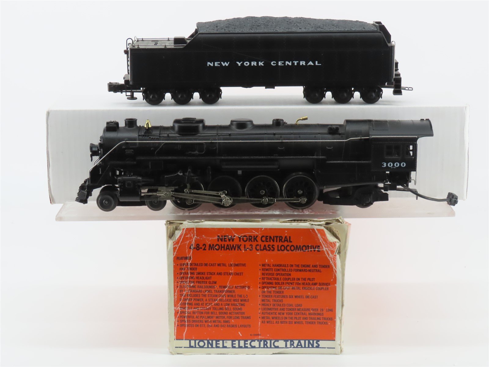 O Gauge 3-Rail Lionel 6-18009 NYC New York Central 4-8-2 Steam Loco #3000