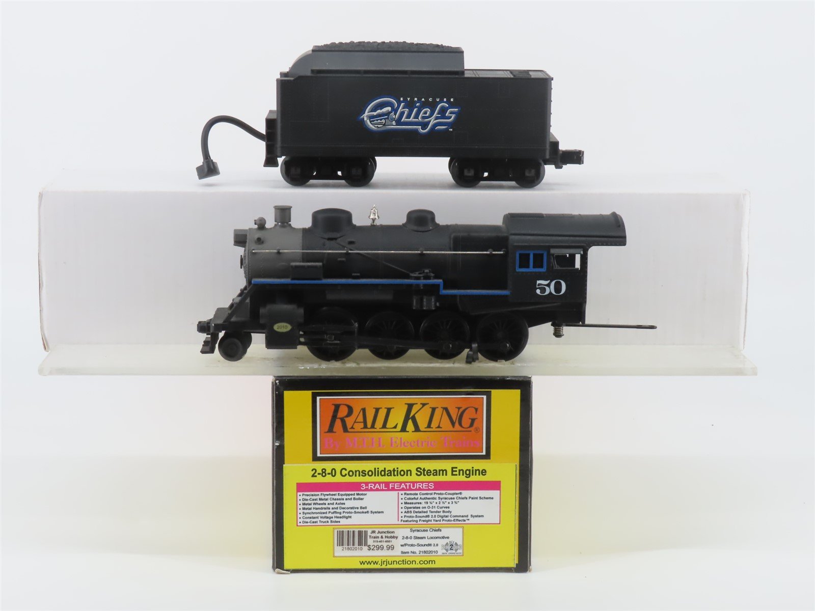 O Gauge 3-Rail MTH 21802010 Syracuse Chiefs 2-8-0 Steam Locomotive #50 w/ Sound