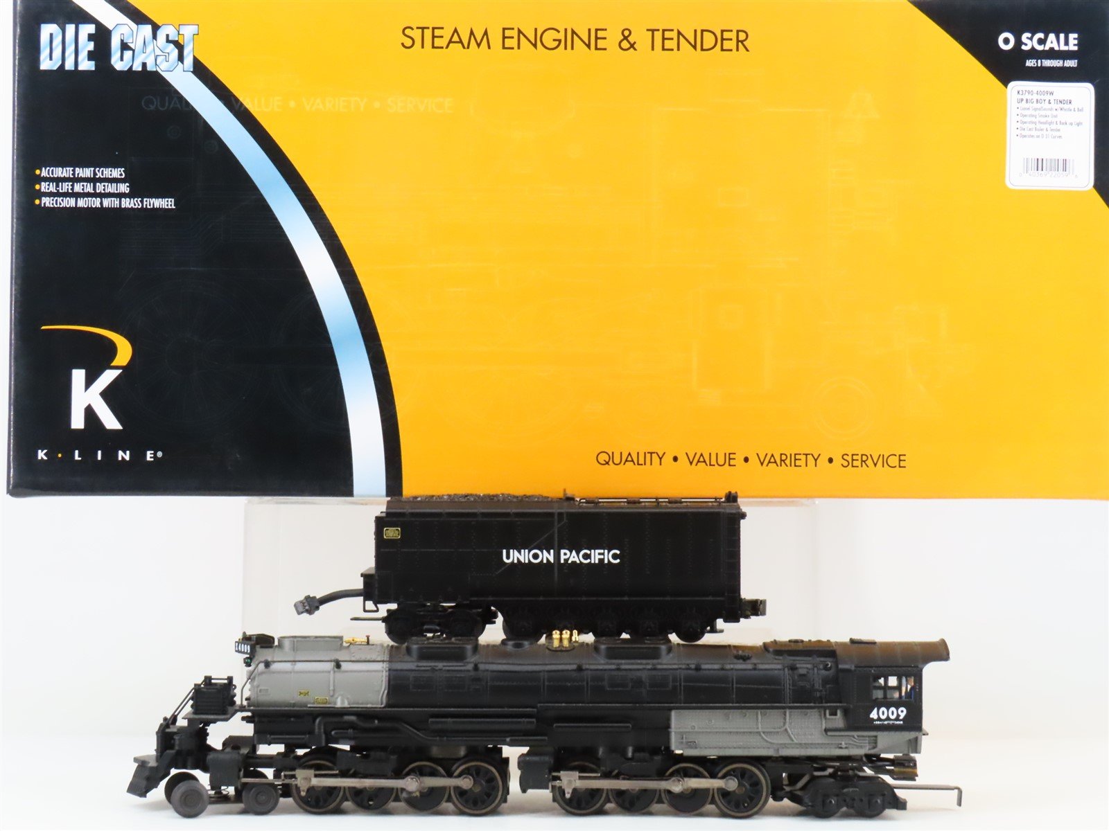 O Gauge 3-Rail K-Line K3790-4009W UP Union Pacific 4-8-8-4 Steam #4009 w/ Sound