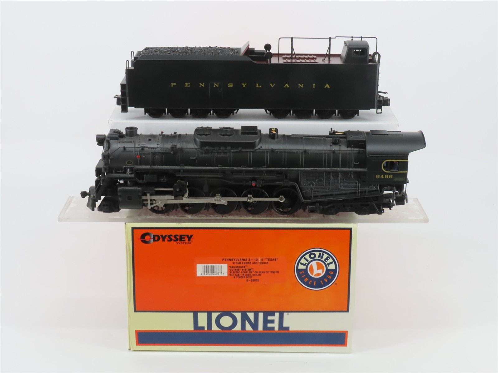O Gauge 3-Rail Lionel 6-28078 PRR Pennsylvania 2-10-4 Steam Loco #6496 w/Odyssey