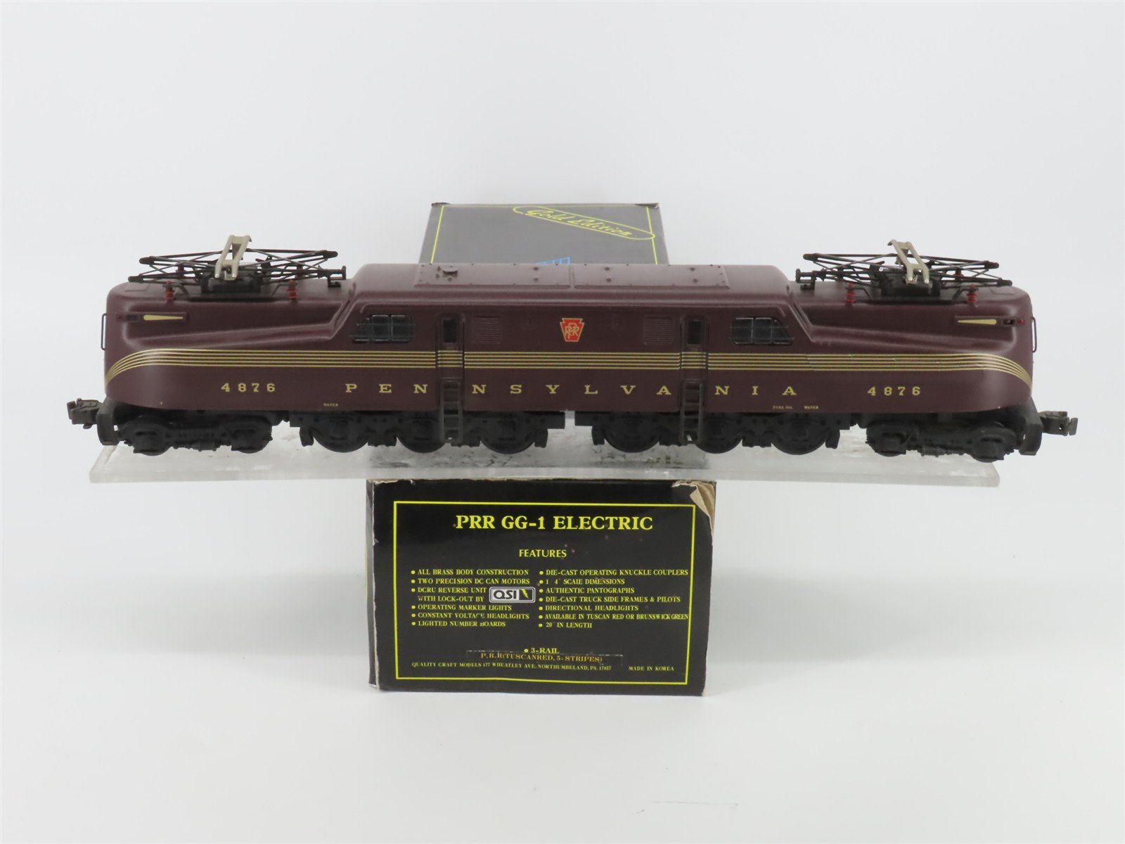 O Gauge 3-Rail Weaver PRR Pennsylvania GG1 Electric Locomotive #4876 BRASS