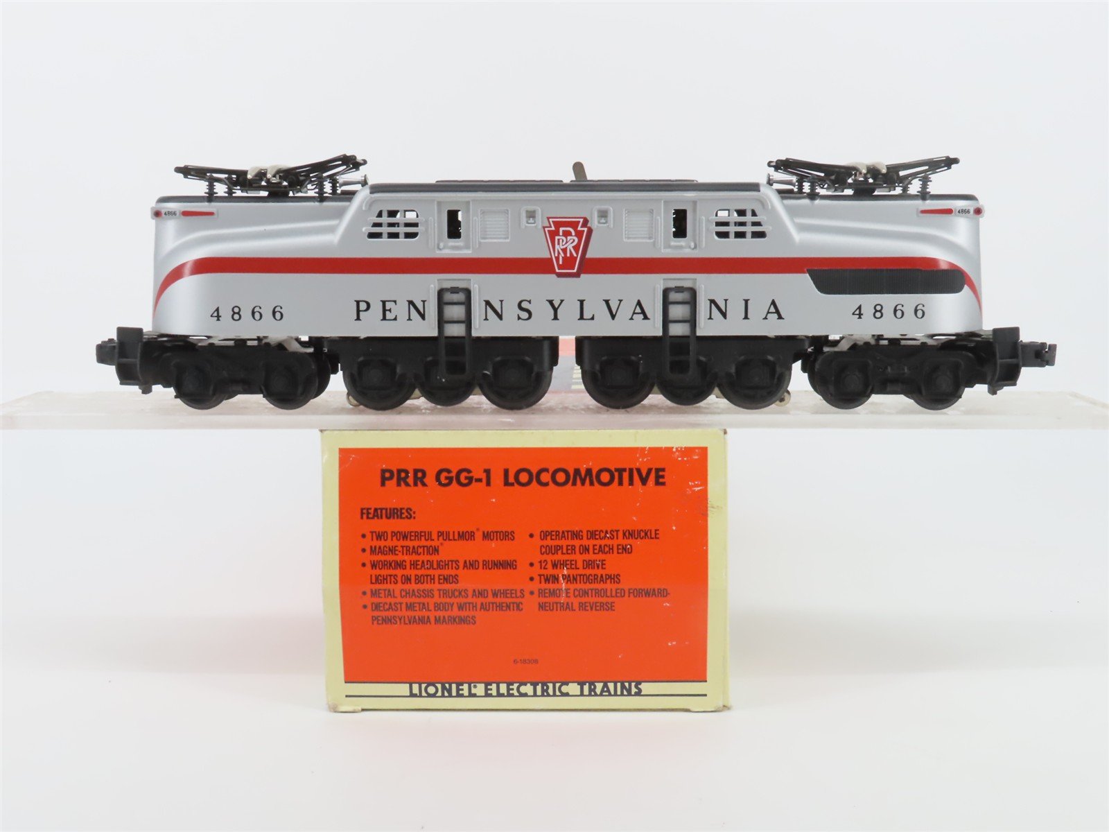 O Gauge 3-Rail Lionel 6-18308 PRR Pennsylvania GG1 Electric Locomotive #4866