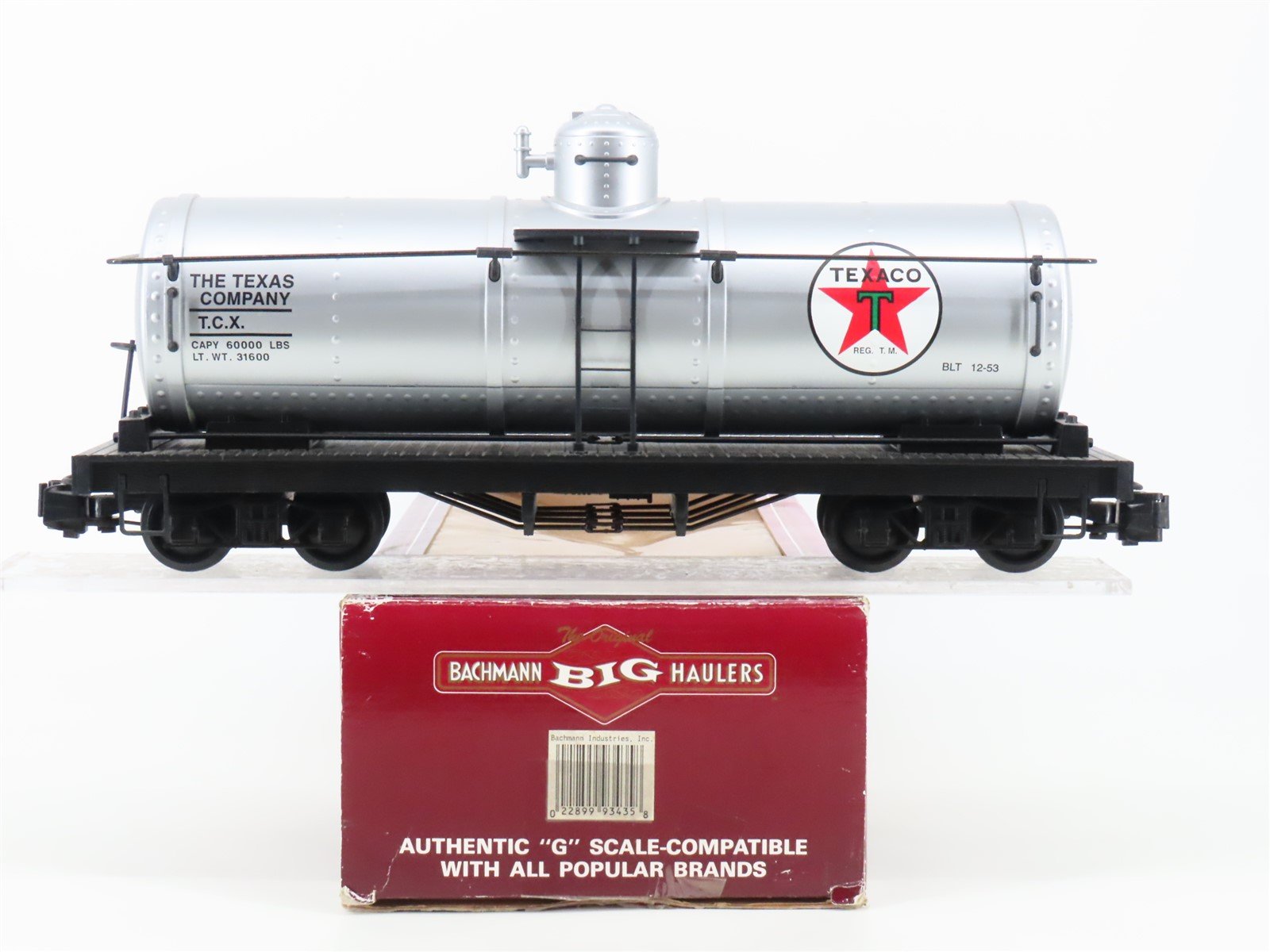 G Scale Bachmann Big Haulers TCX Texaco Single Dome Tank Car #422