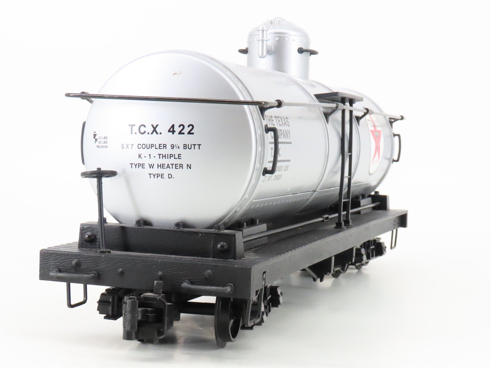 G Scale Bachmann Big Haulers TCX Texaco Single Dome Tank Car #422