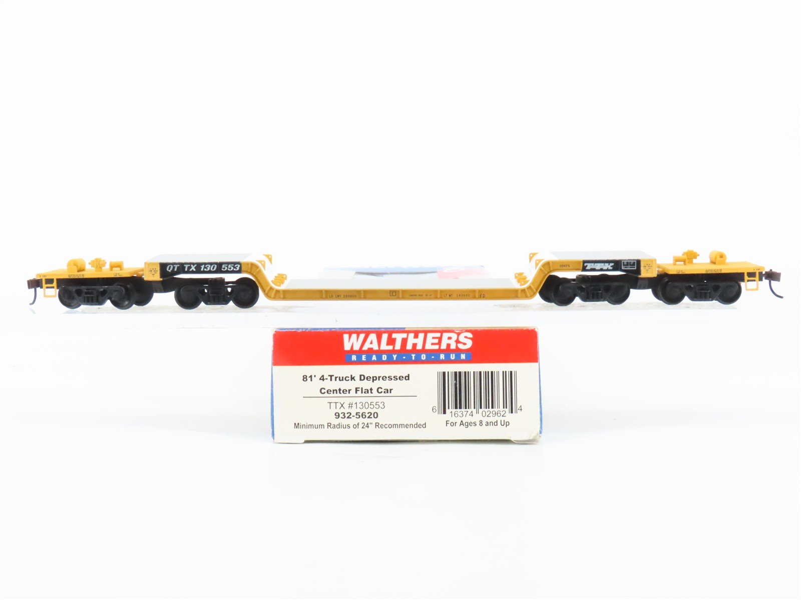 HO Walthers 932-5620 QTTX Trailer Train 81' Depressed Center Flat Car #130553