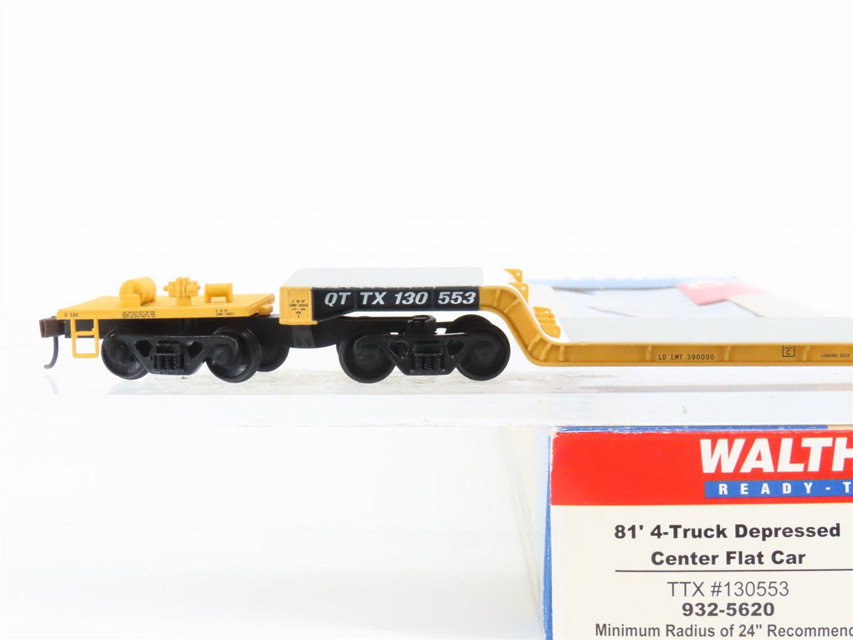 HO Walthers 932-5620 QTTX Trailer Train 81&#39; Depressed Center Flat Car #130553