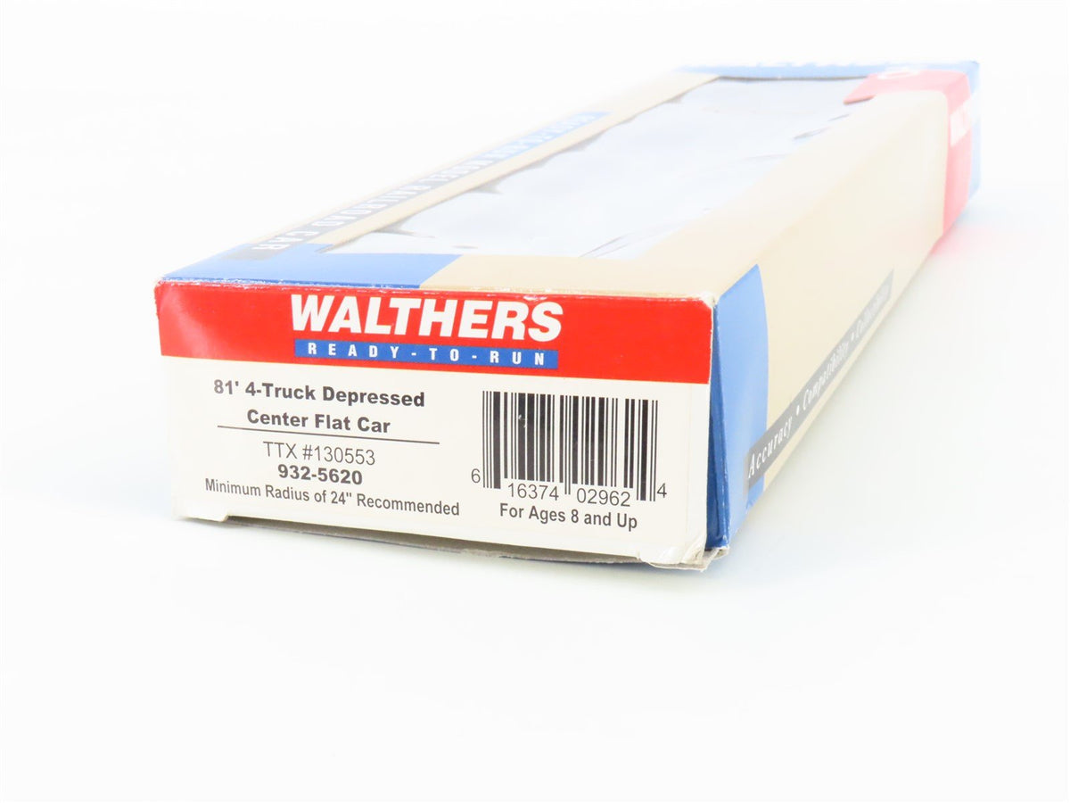 HO Walthers 932-5620 QTTX Trailer Train 81&#39; Depressed Center Flat Car #130553