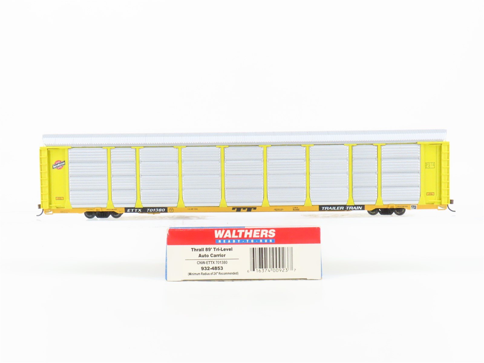 HO Walthers 932-4853 CNW ETTX Trailer Train 89' Tri-Level Auto Carrier #701380