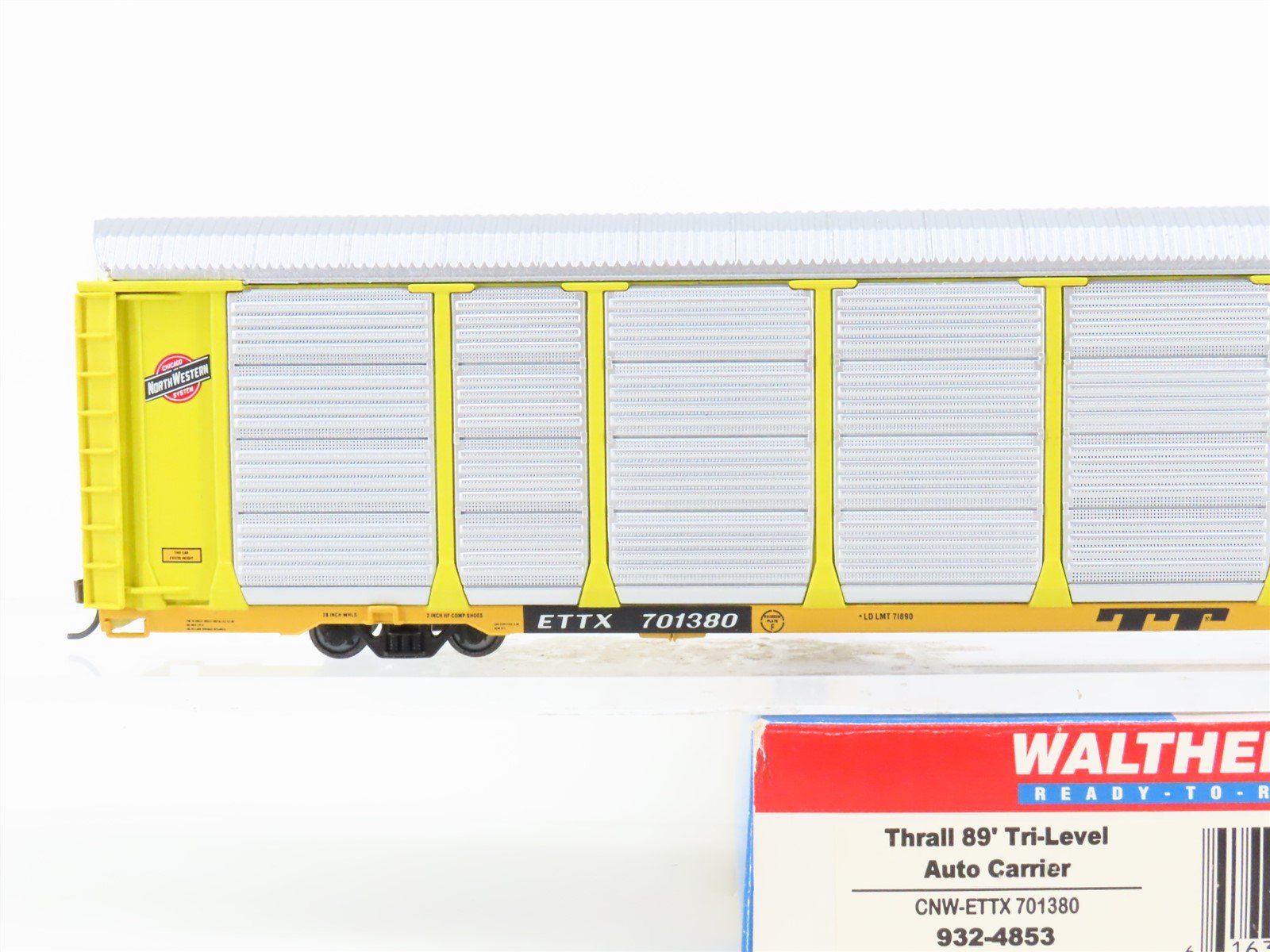 HO Walthers 932-4853 CNW ETTX Trailer Train 89' Tri-Level Auto Carrier #701380