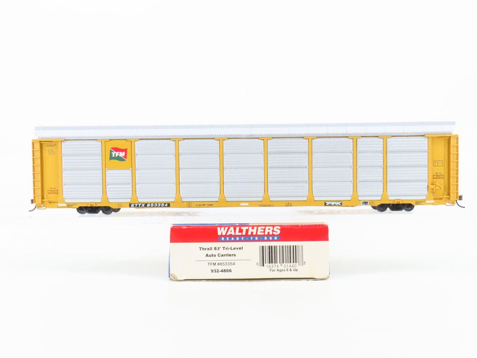 HO Walthers 932-4866 TFM ETTX Trailer Train 89' Tri-Level Auto Carrier #853354
