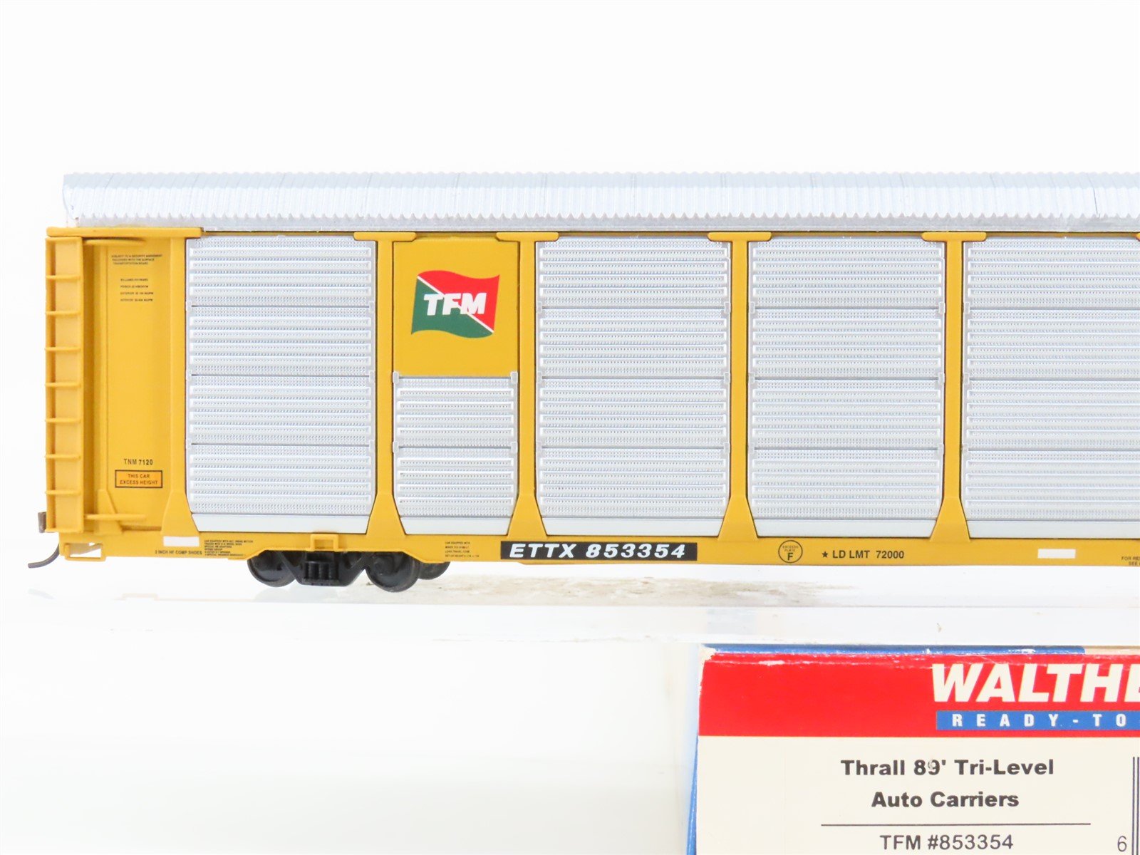 HO Walthers 932-4866 TFM ETTX Trailer Train 89' Tri-Level Auto Carrier #853354