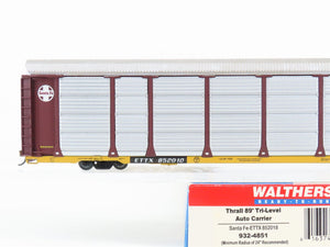 HO Scale Walthers 932-4851 ASTF ETTX Santa Fe 89' Tri-Level Auto Carrier #852018